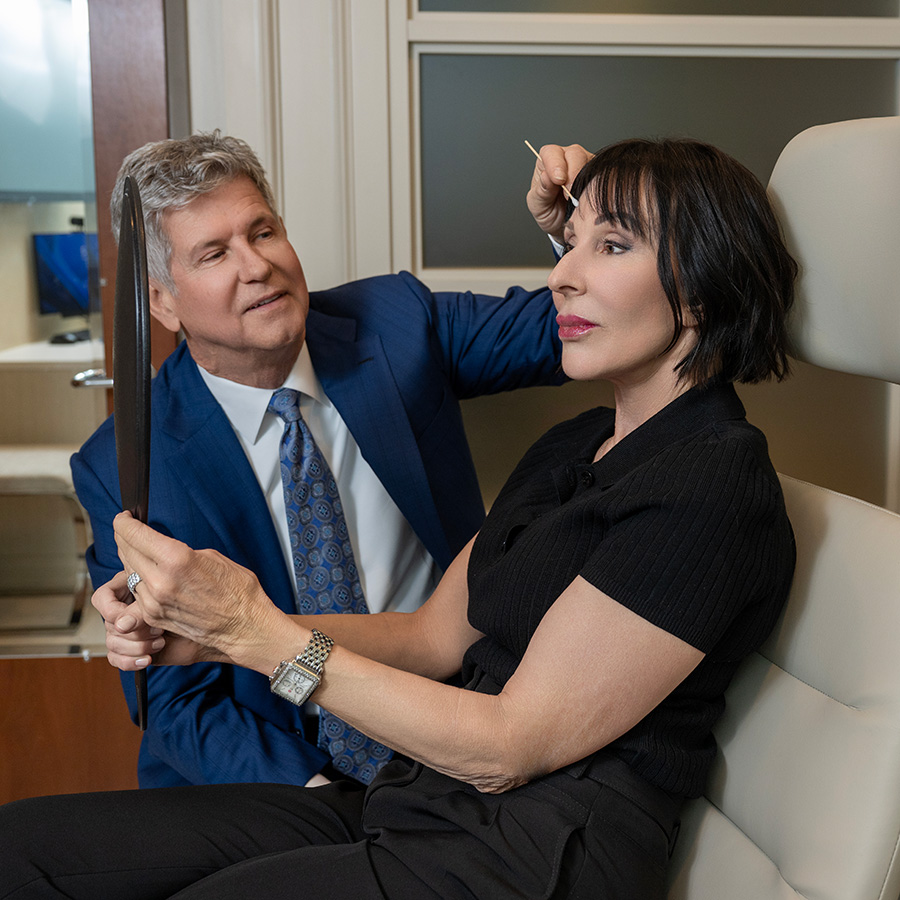 Dr. Stephens with a patient