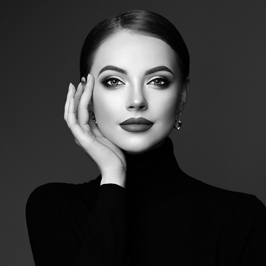 Young woman in a black turtleneck